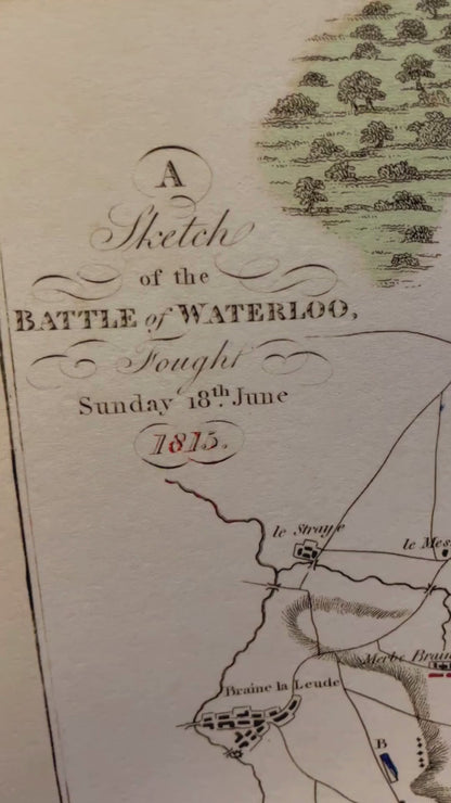 Battle of Waterloo Map showing positions in Battle