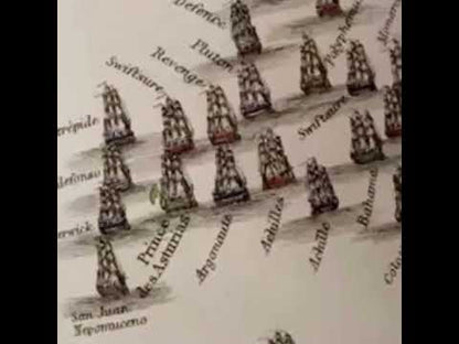Battle of Trafalgar Map showing positions in Battle