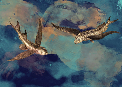 Flying Fish Watercolour – antique art print from Ninska Designs