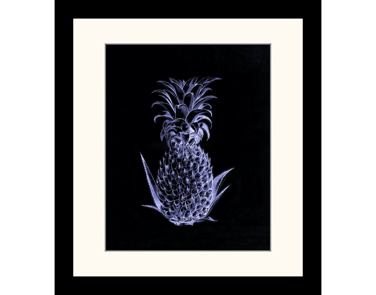 Blue Neon Pineapple Print