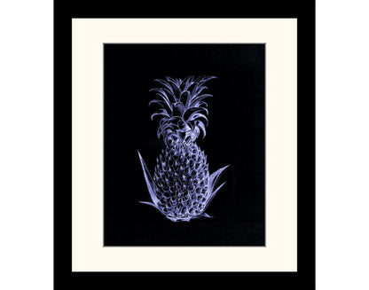 Blue Neon Pineapple Print