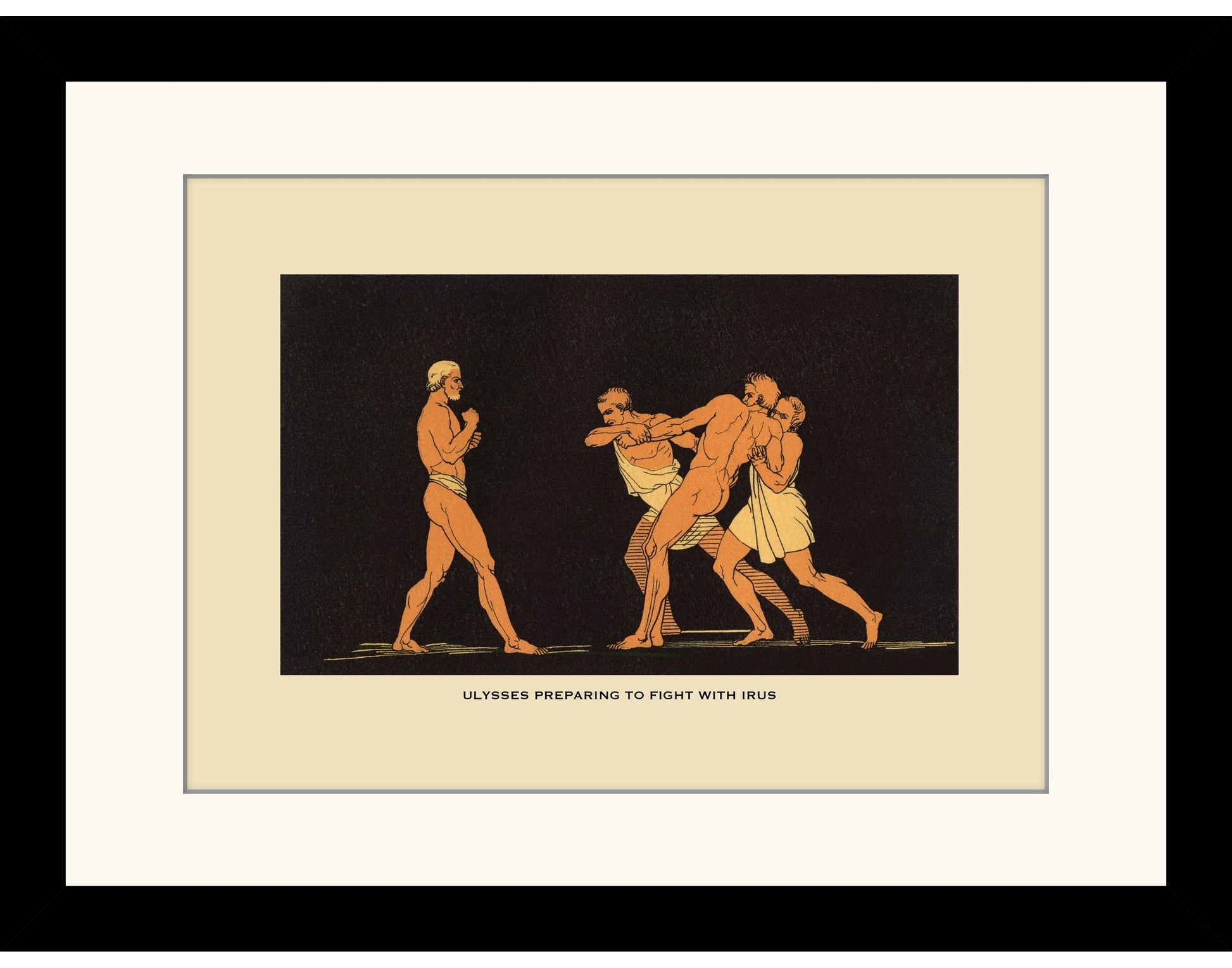 Ulysses preparing to fight with Irus Print - Antique Reproduction - Ulysses - Greece - Classics - Retro Decor - Available Framed