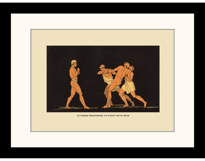 Ulysses preparing to fight with Irus Print - Antique Reproduction - Ulysses - Greece - Classics - Retro Decor - Available Framed