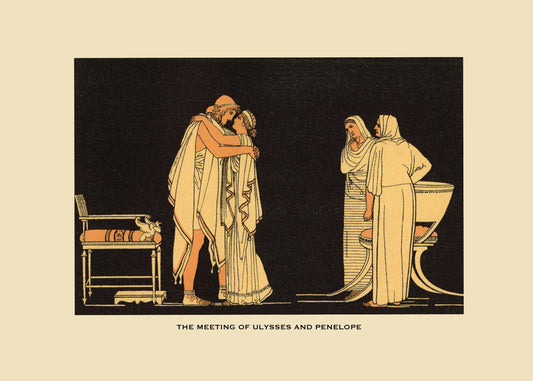 The Meet of Ulysses and Penelope Antique Reproduction Print – antique art print from Ninska Designs