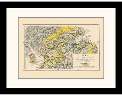 Map of the Scotch Coal Fields Antique Reproduction