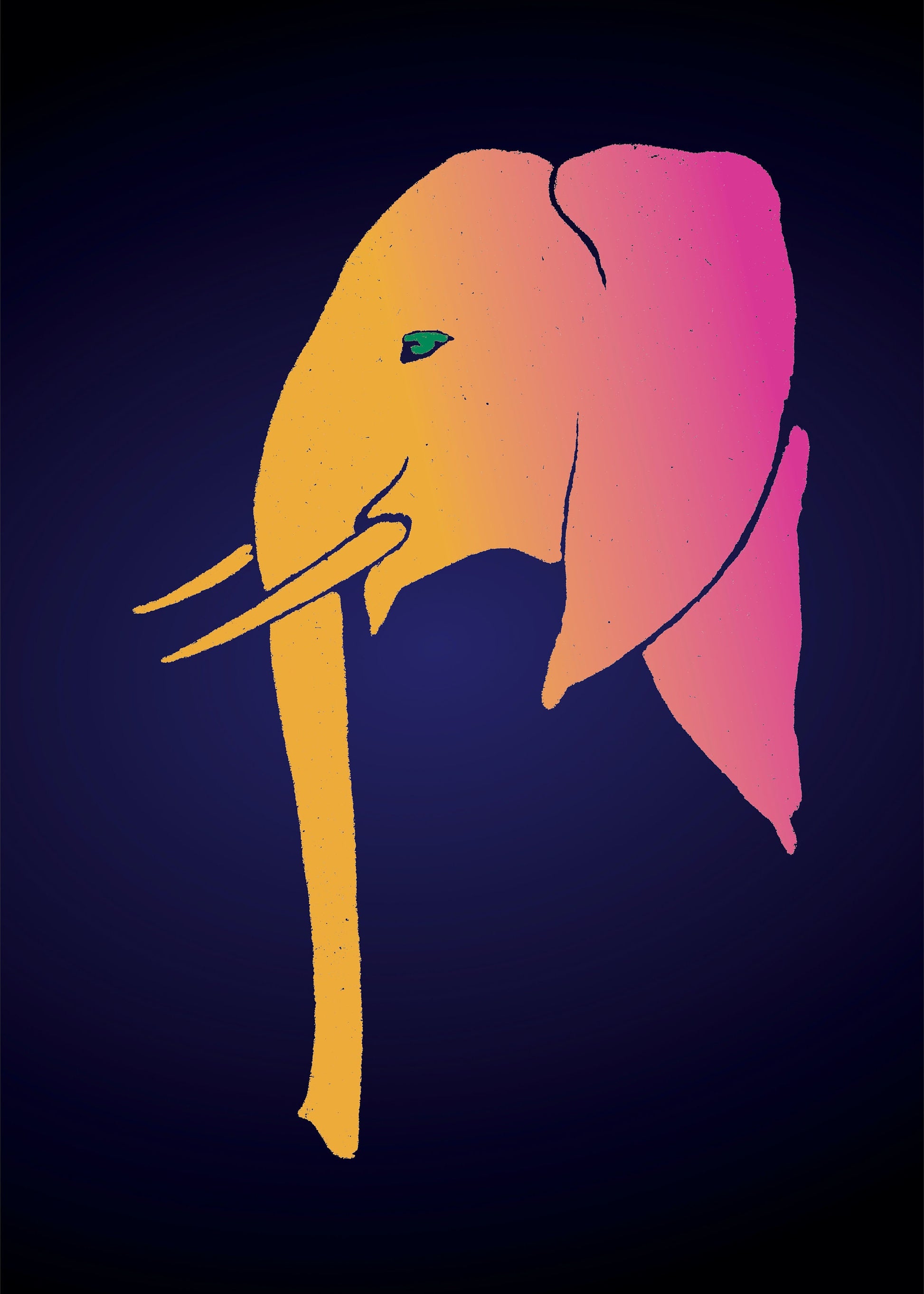 Elephant Head Print – antique art print from Ninska Designs