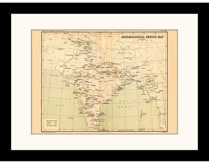 Archaelogical Sketch Map of India showing Buddhist, Hindu and Muslim Sites