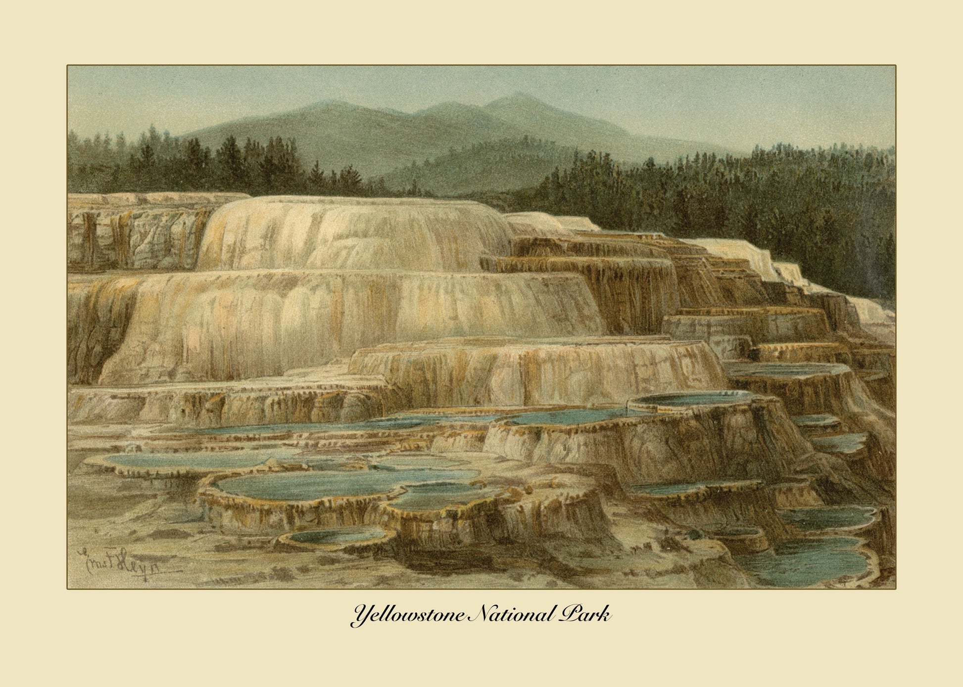 Yellowstone National Print – antique art print from Ninska Designs
