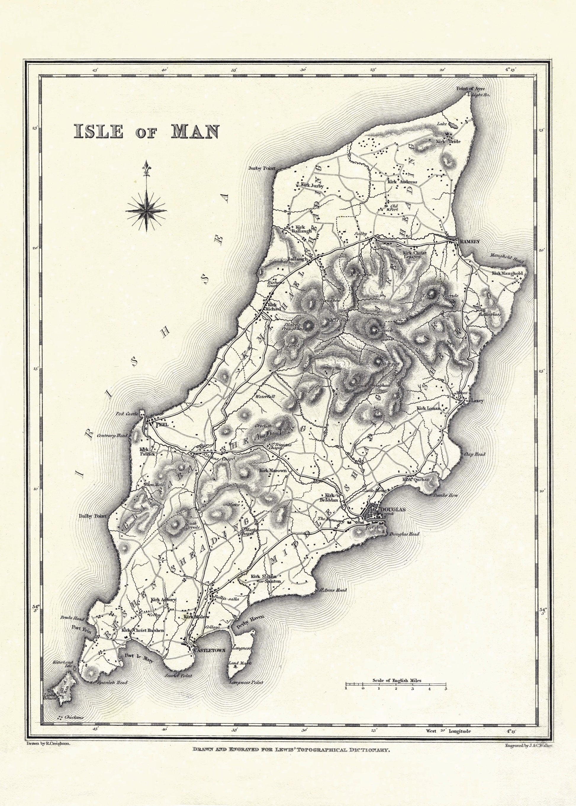 Isle of Man Map – antique art print from Ninska Designs