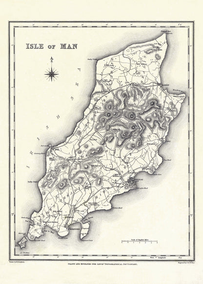 Isle of Man Map – antique art print from Ninska Designs