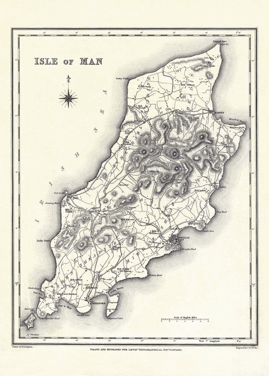 Isle of Man Map – antique art print from Ninska Designs