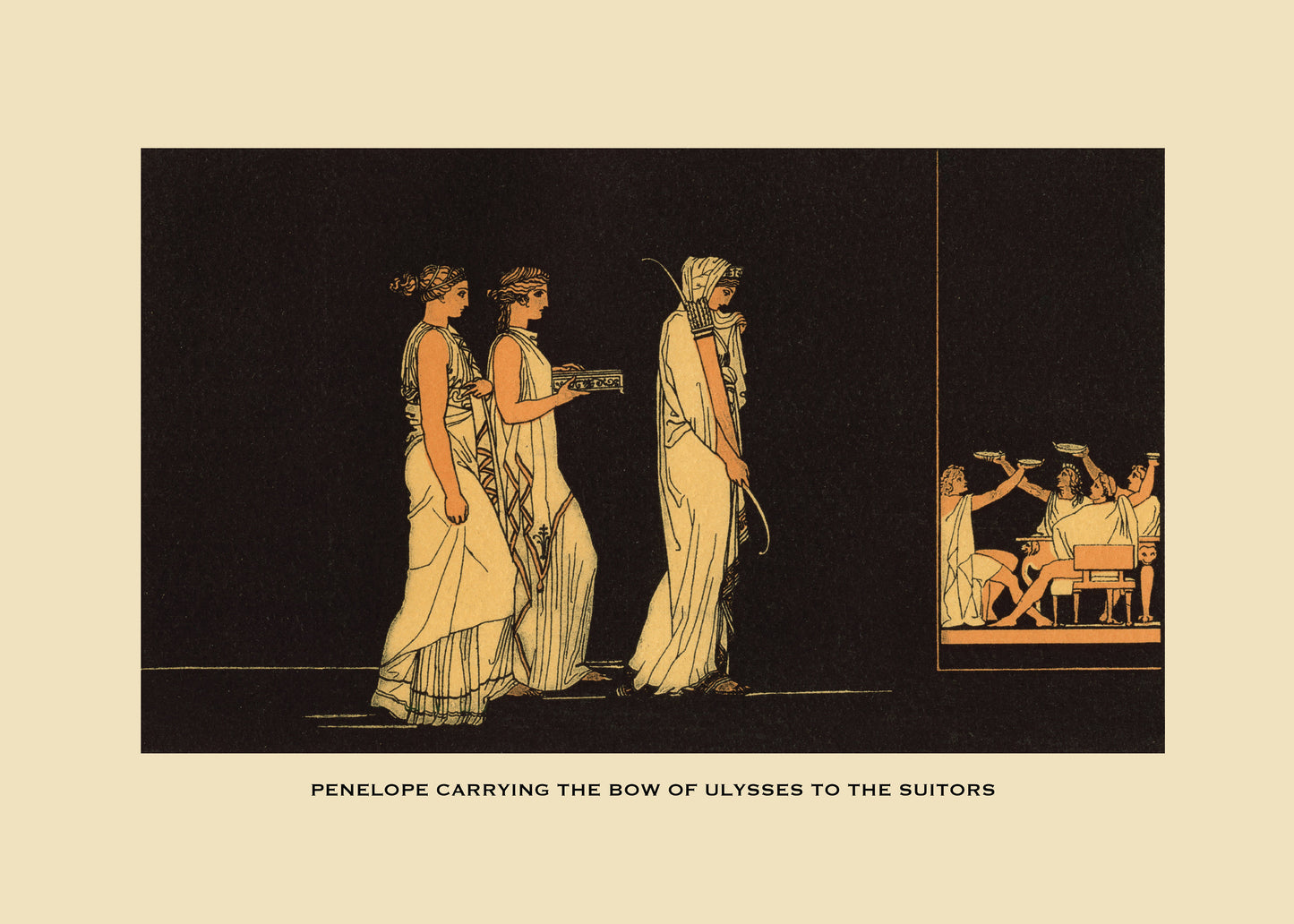 Penelope carrying the bow of Ulysses to the Suitors Print – antique art print from Ninska Designs