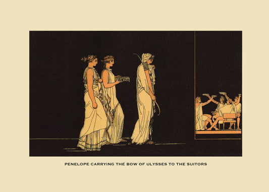Penelope carrying the bow of Ulysses to the Suitors Print – antique art print from Ninska Designs