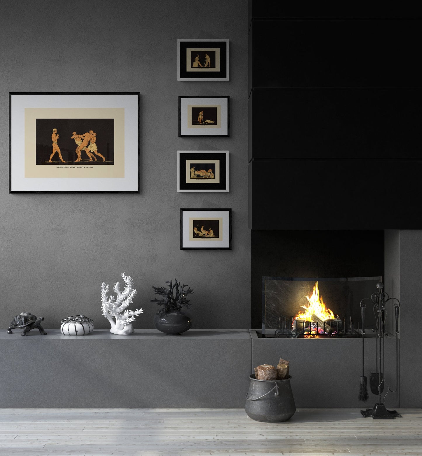 Ulysses preparing to fight with Irus Print - Antique Reproduction - Ulysses - Greece - Classics - Retro Decor - Available Framed