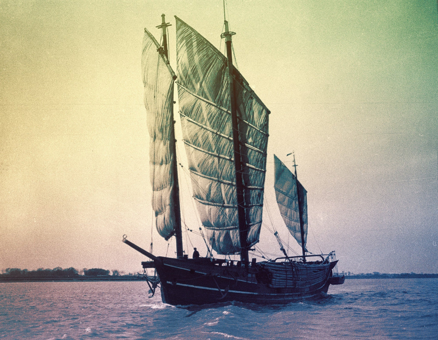 Chinese River Junk off Shanghai Photo Print – antique art print from Ninska Designs