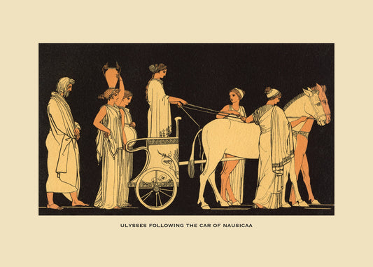 Ulysses following the car of Nausicaa Print – antique art print from Ninska Designs