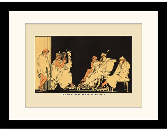Ulysses weeps at the song of Demodocus Print