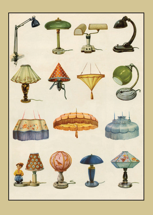 Lamps & Lighting Print – antique art print from Ninska Designs