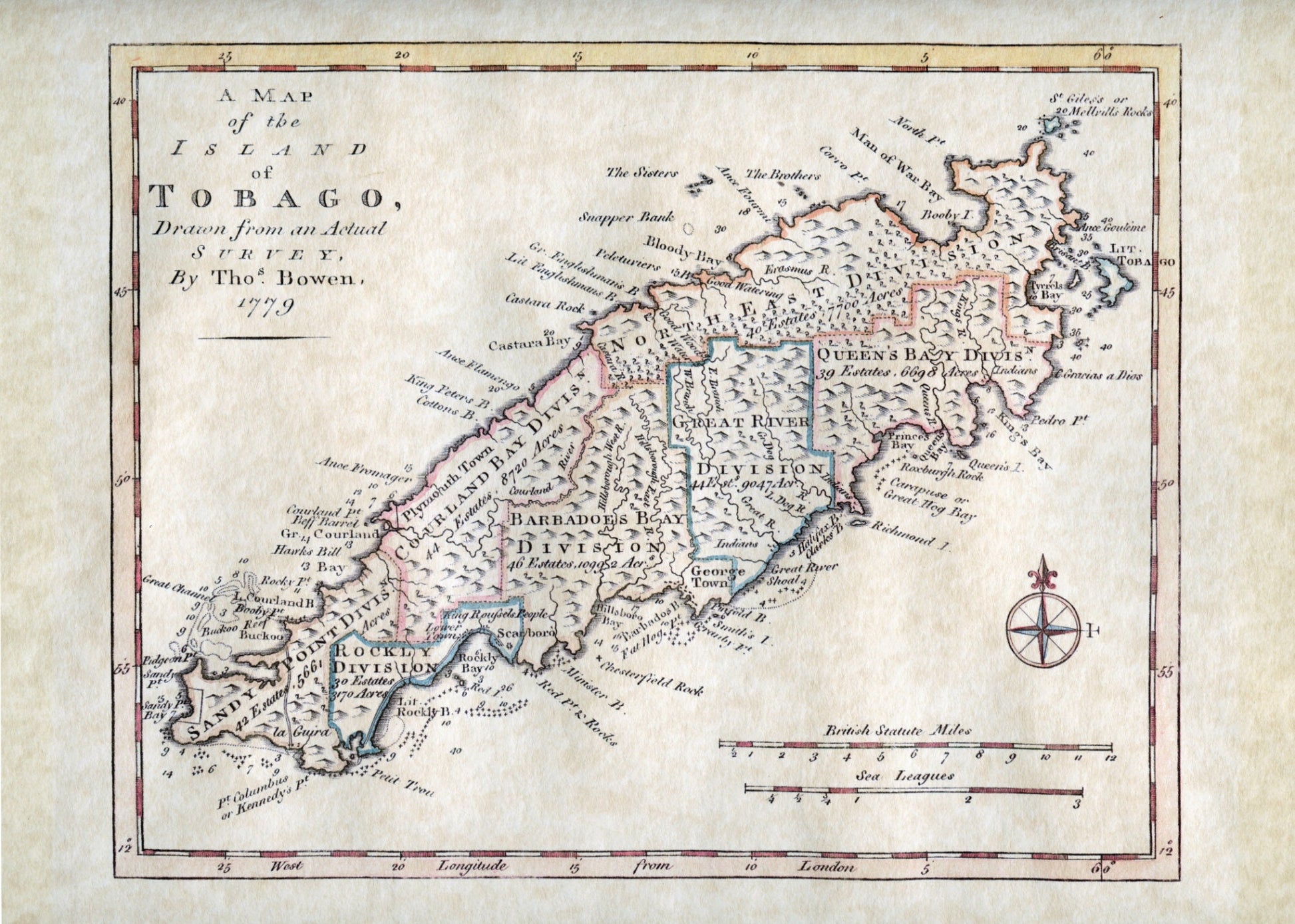 Map of the Island of Tobago – antique art print from Ninska Designs