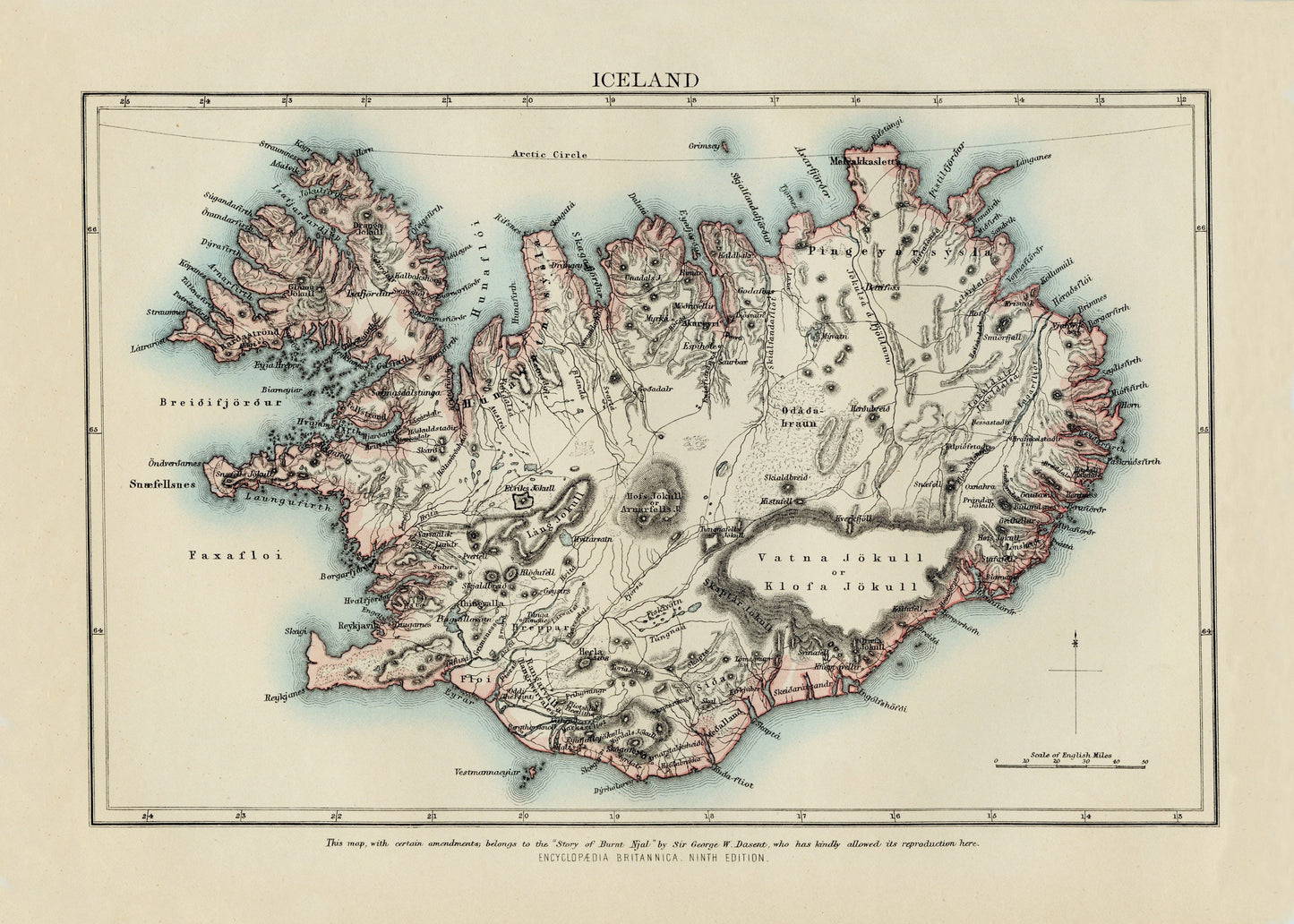 Iceland Map – antique art print from Ninska Designs