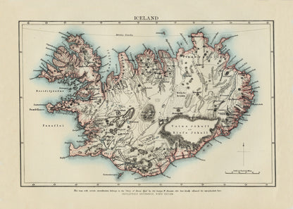 Iceland Map – antique art print from Ninska Designs
