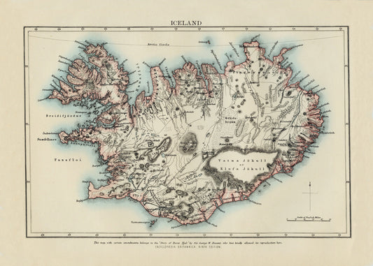 Iceland Map – antique art print from Ninska Designs