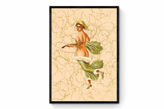 Lady on Marbled Background Print