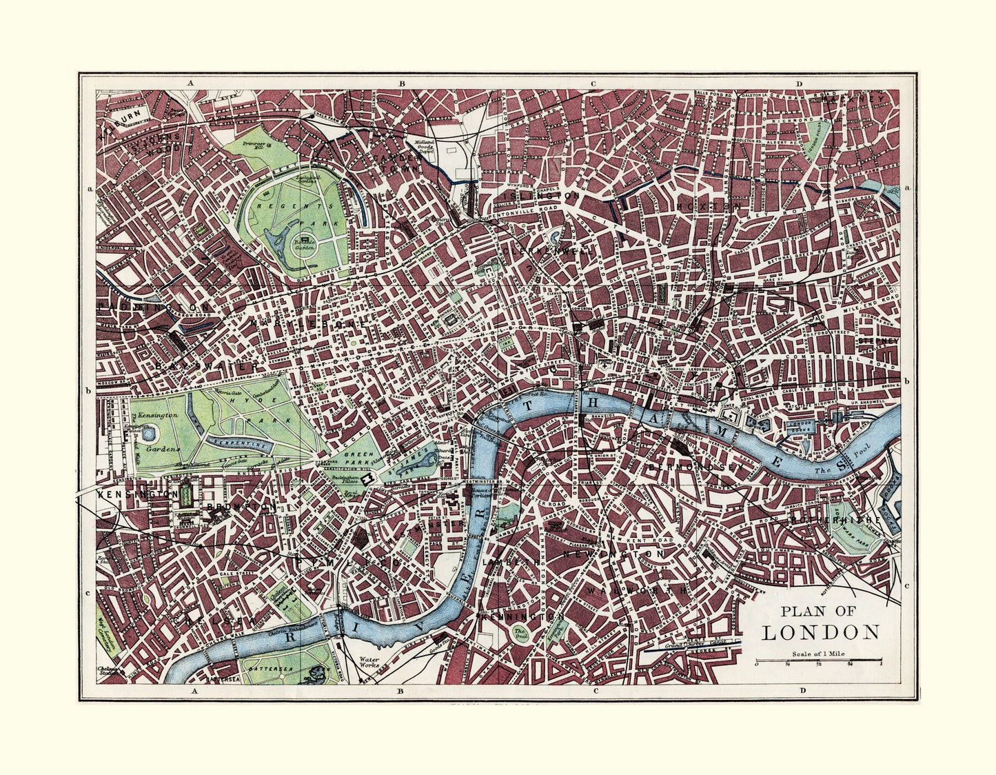 London Map – antique art print from Ninska Designs