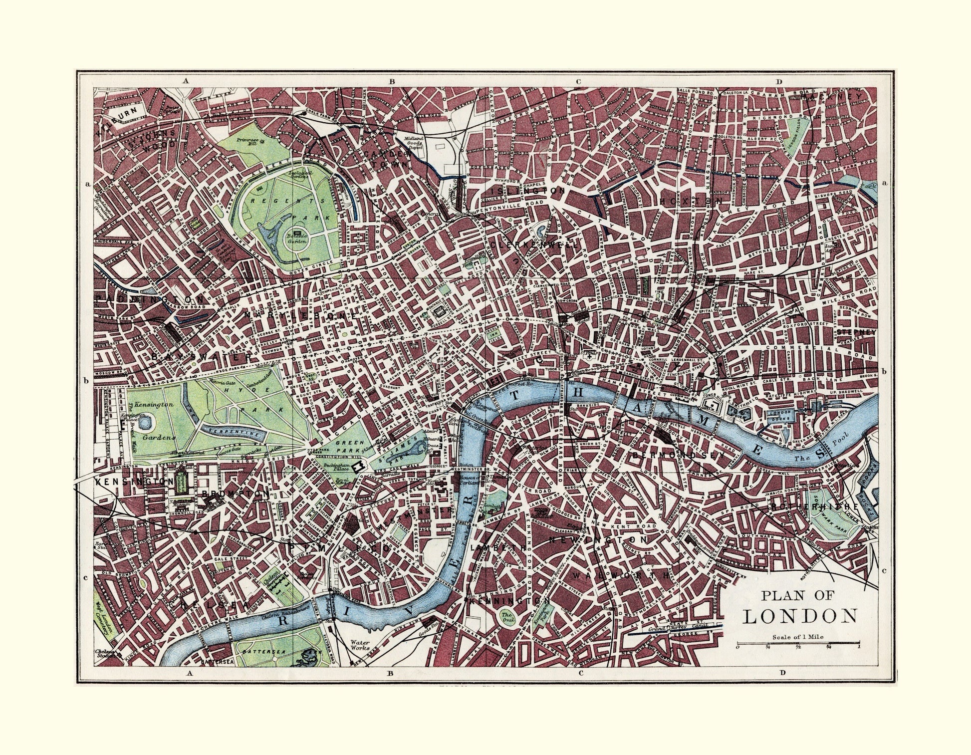 London Map – antique art print from Ninska Designs