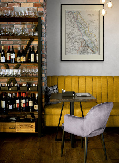 Red Sea Map - Antique Reproduction - Djibouti, Egypt, Eritrea, Saudi Arabia, Yemen, Israel, Sudan, Somalia, Jordan - Available Framed