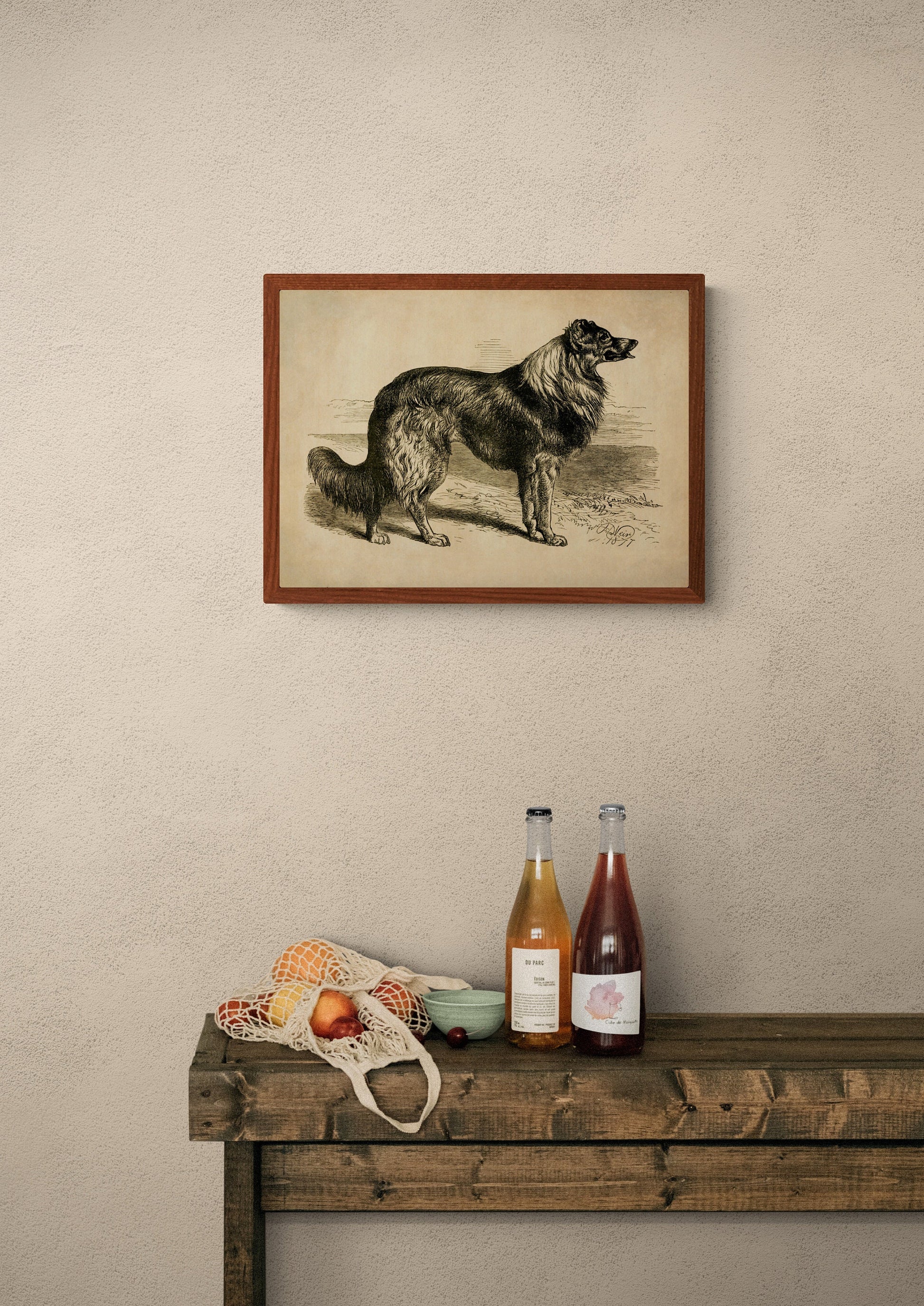 Collie or Sheep Dog - Antique Art Reproduction - Sheep Farmer - Country Decor - Vintage Wall Art - Available Framed