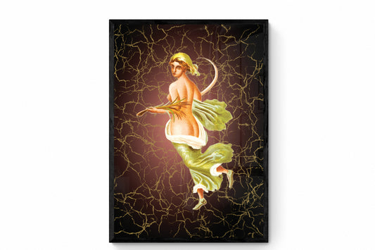 Lady on Marbled Background Print