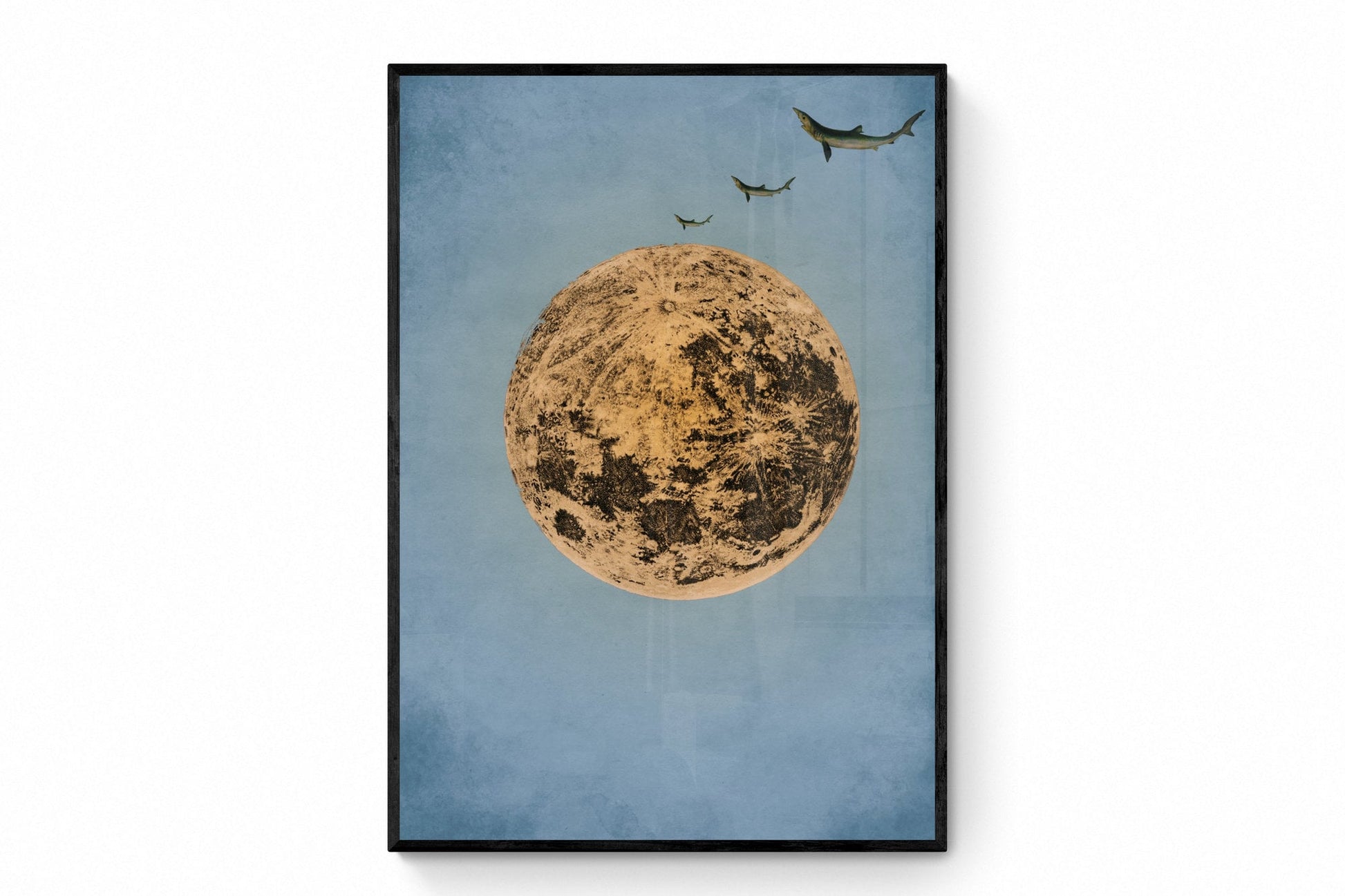 Shark Moon Landing Print – antique art print from Ninska Designs