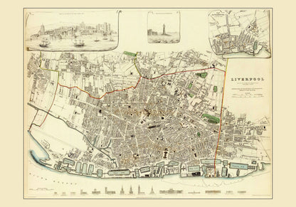 Liverpool in 1836 Map 1836 – antique art print from Ninska Designs