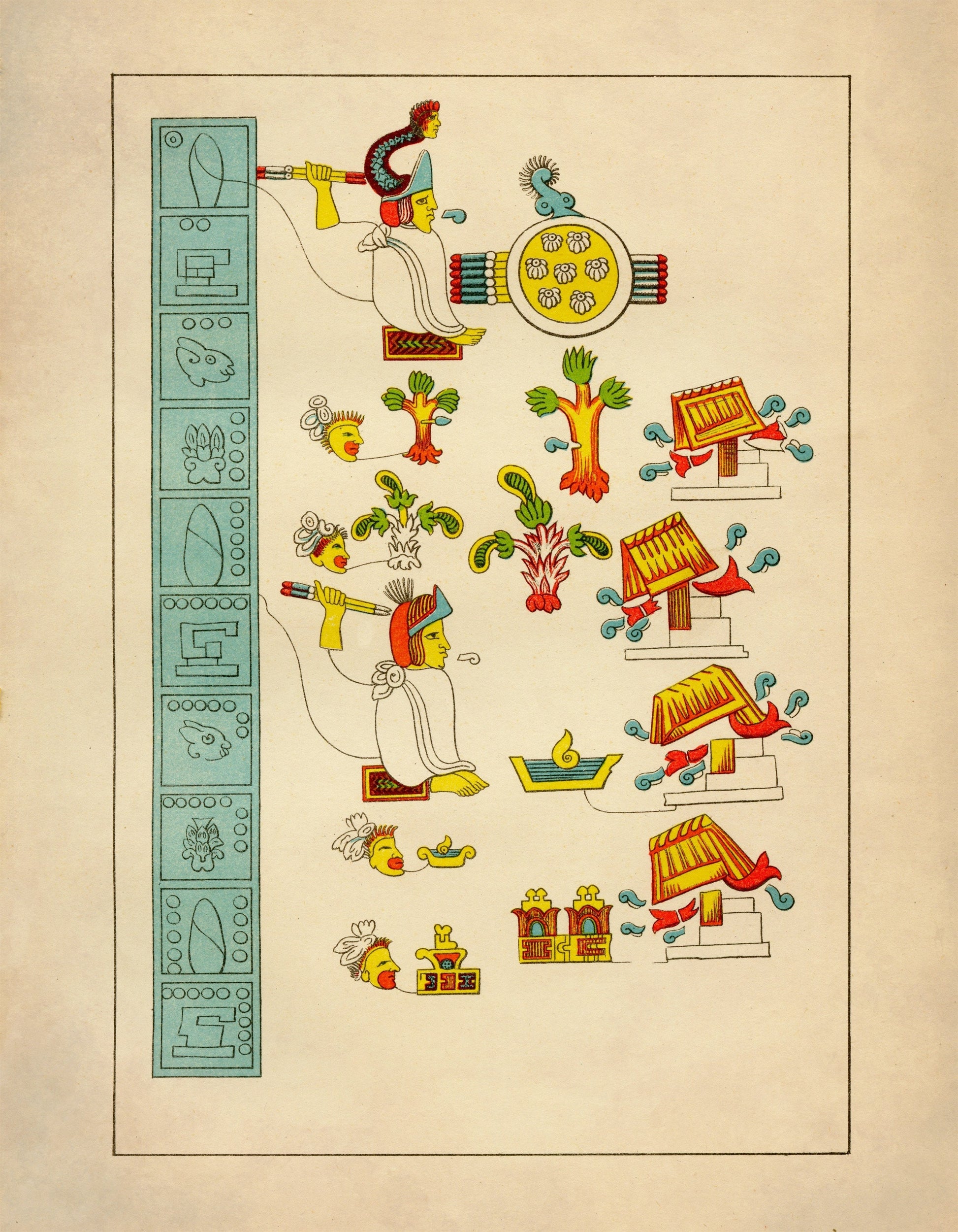 Mexican Pictorial Writing – antique art print from Ninska Designs