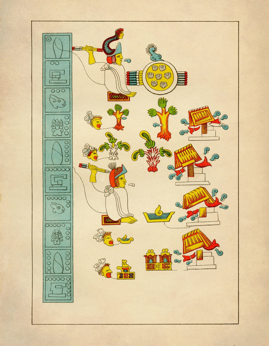 Mexican Pictorial Writing – antique art print from Ninska Designs