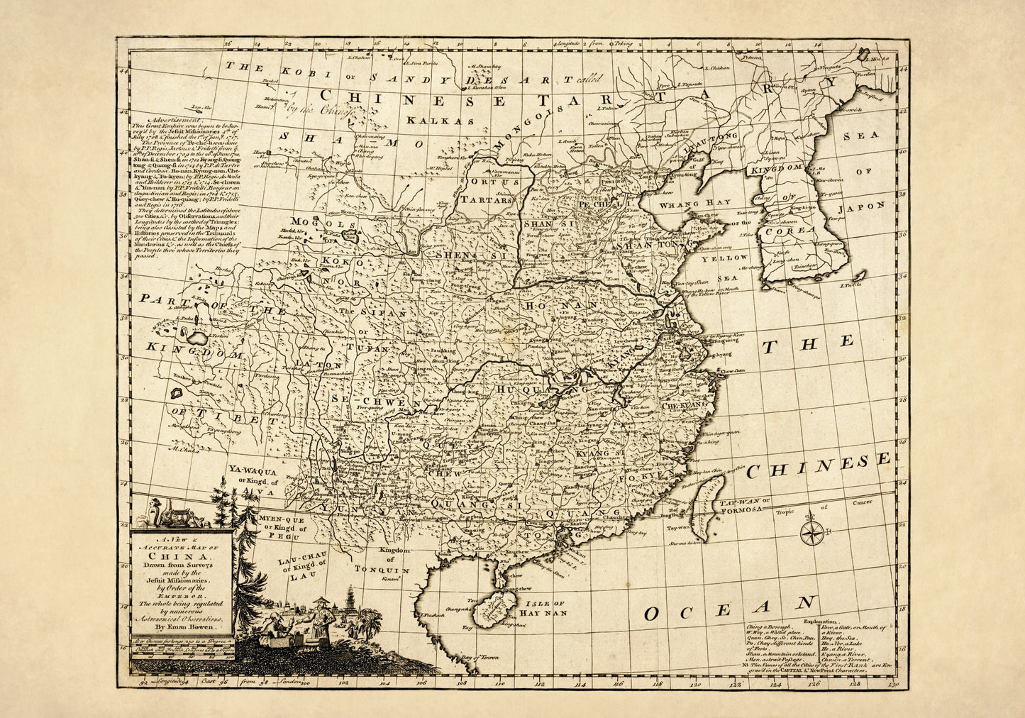 China Map – antique art print from Ninska Designs