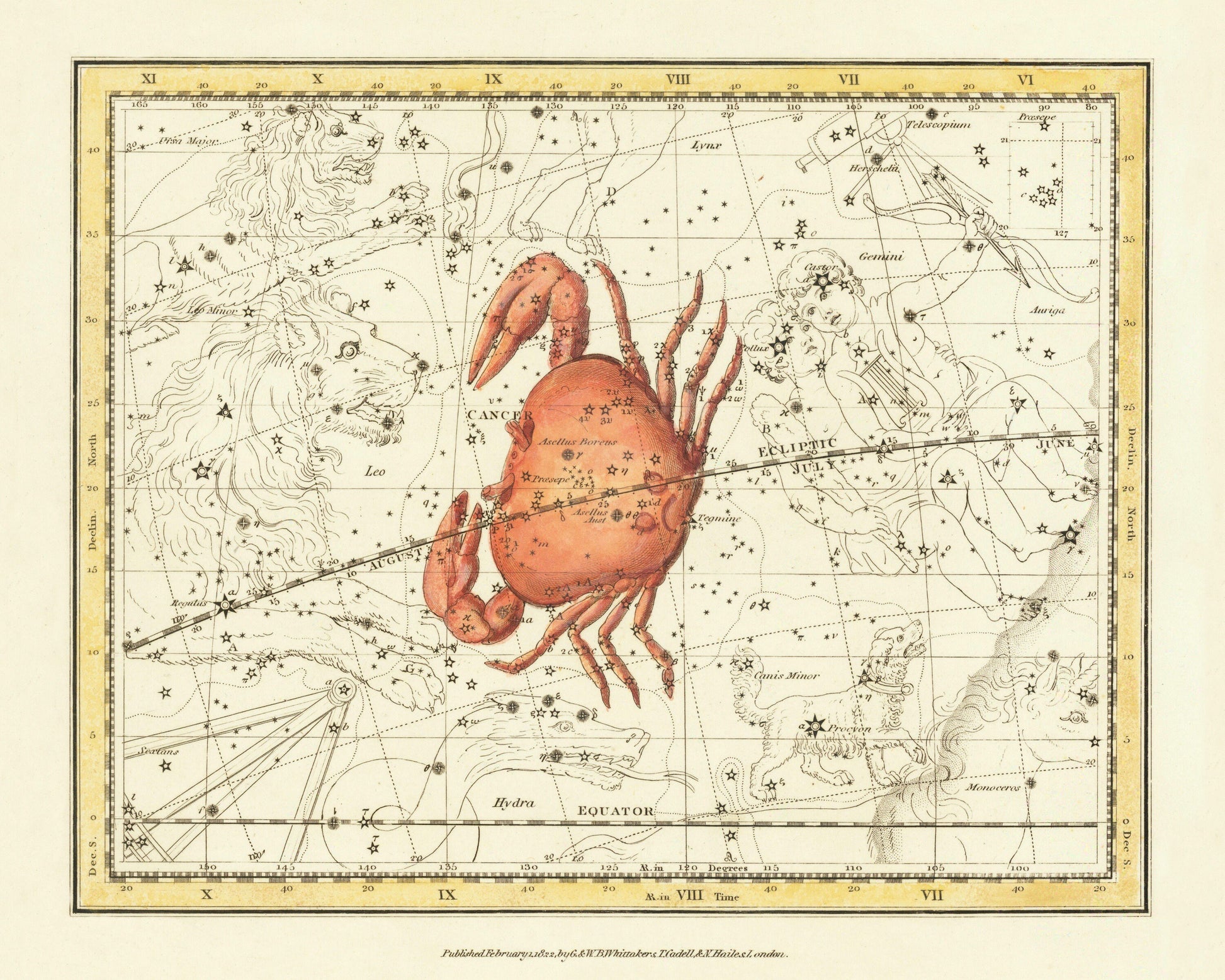Cancer Constellation – antique art print from Ninska Designs