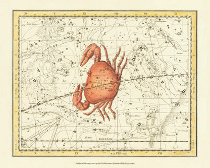 Cancer Constellation – antique art print from Ninska Designs