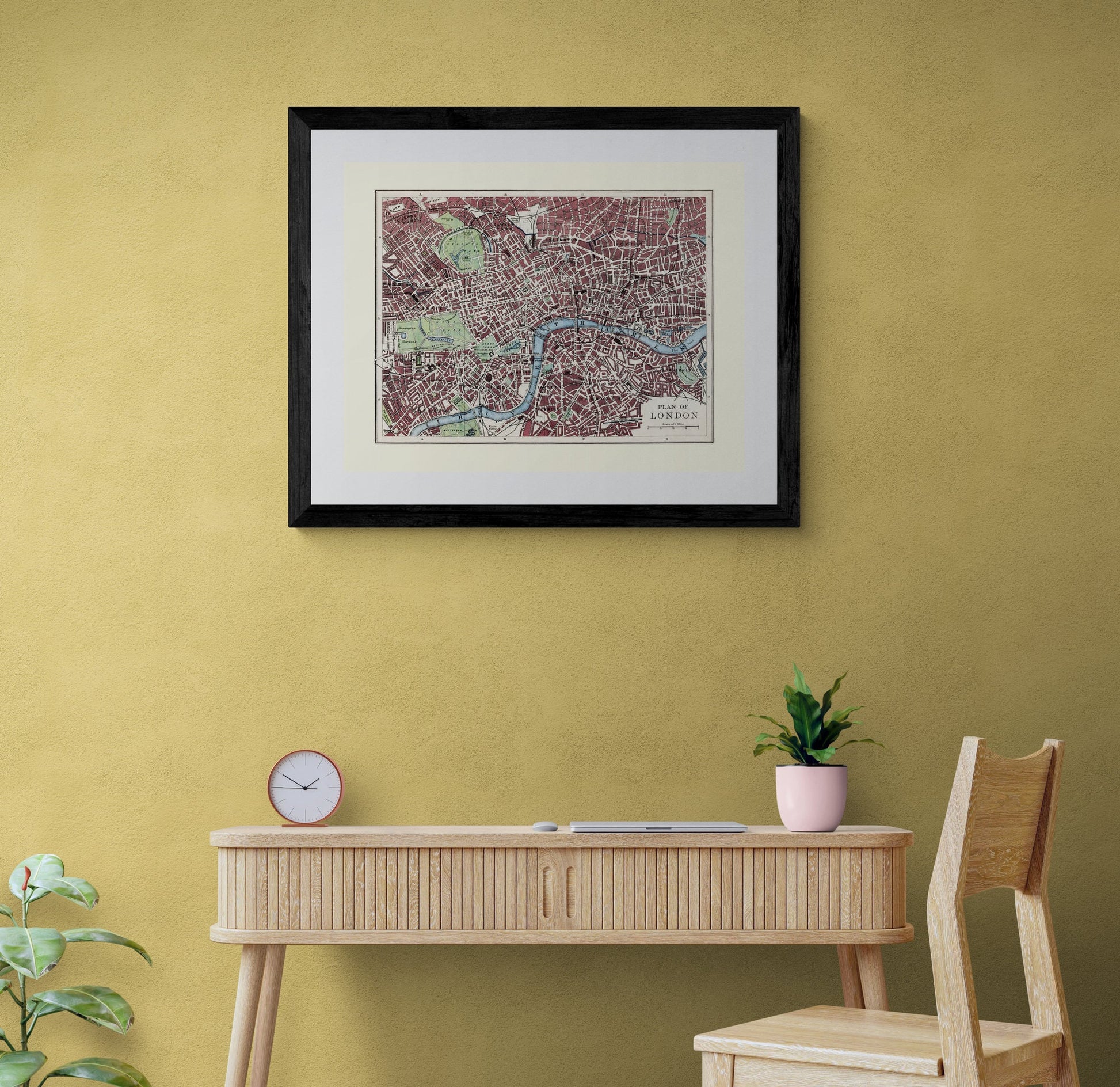 London Map - Antique Reproduction - City Plan - England - Available Framed