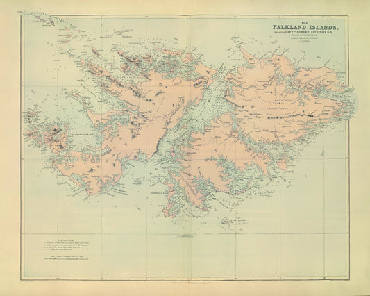 Falkland Islands Map 1901 – antique art print from Ninska Designs