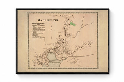 Manchester-by-the-Sea, Massachusetts Map dated 1872 - Antique Reproduction - United States - City Plan - Available Framed