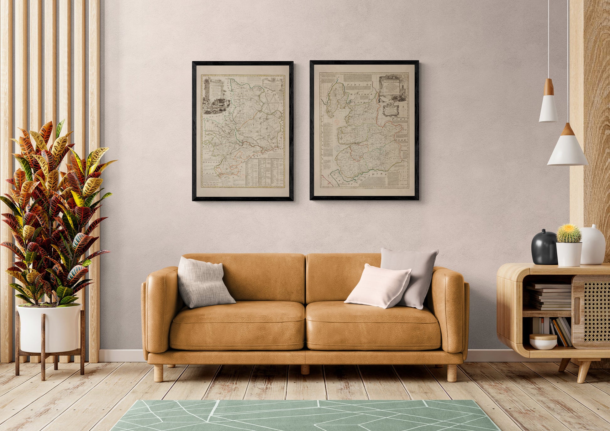 Wiltshire Map dated 1750 - Antique Reproduction - Emanuel Bowen - Detailed County Map - Available Framed