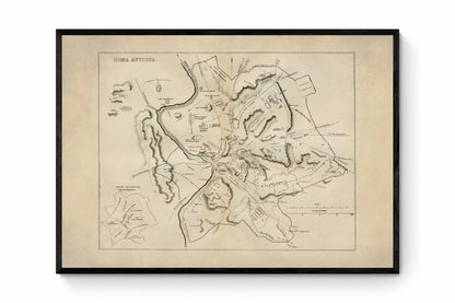 Ancient Rome Map - Antique Reproduction - Roma Antiqua - Roman History - Classics - Italy - Available Framed
