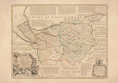 Chester (Cheshire) Map dated 1749 – antique art print from Ninska Designs