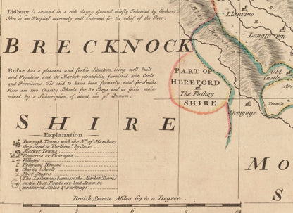 Herefordshire Map dated 1760