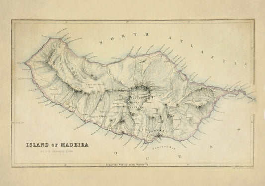 Island of Madeira Map dated 1871 1871 – antique art print from Ninska Designs