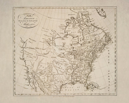 North America drawn from the latest and best Authorities dated 1787 – antique art print from Ninska Designs