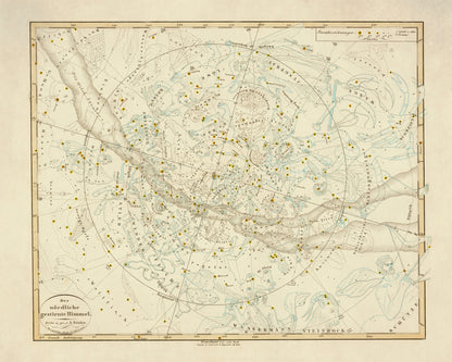 The Northern Star Sky 1840 – antique art print from Ninska Designs