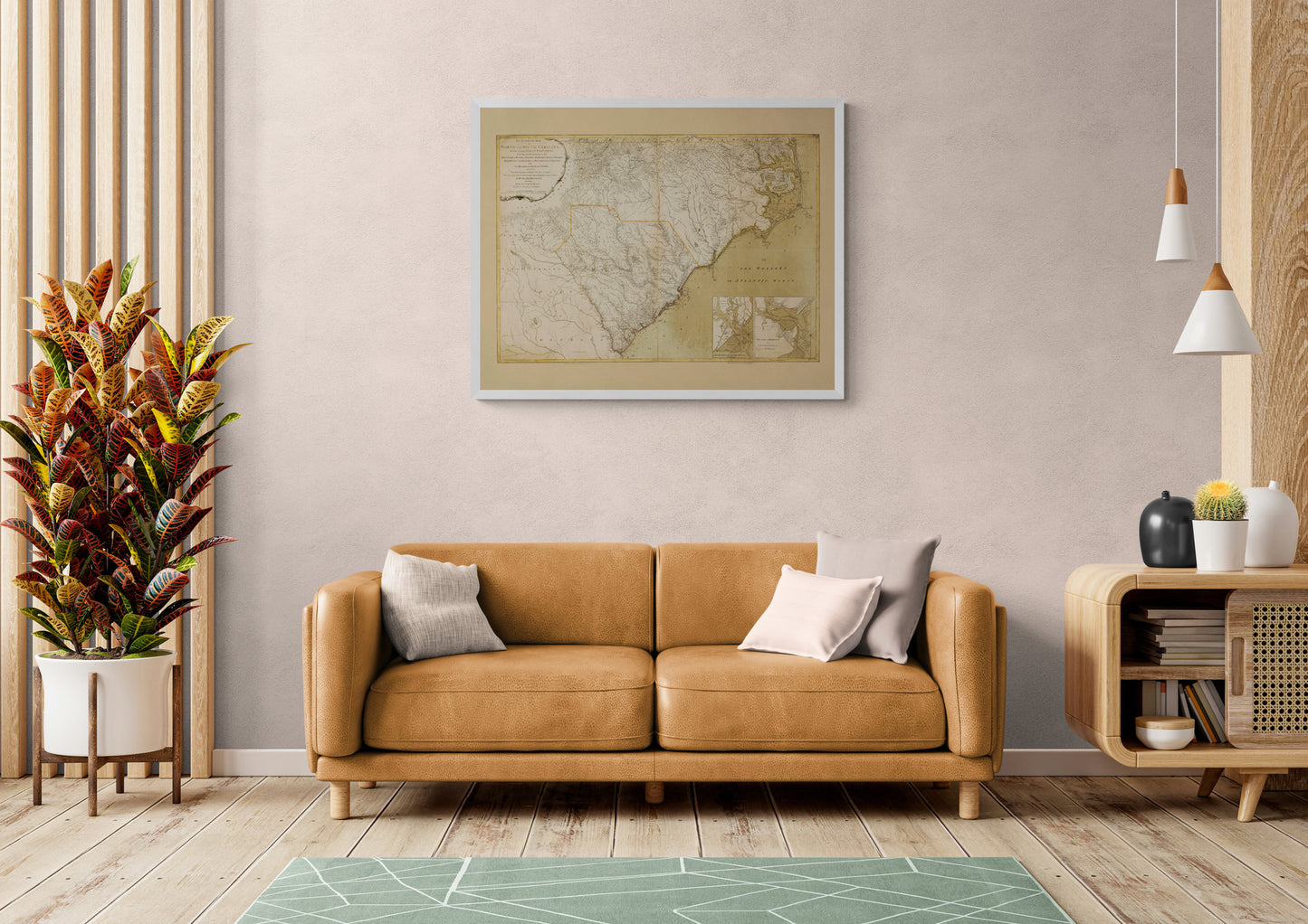 North and South Carolina with their Indian Frontiers dated 1777 - Antique Reproduction - Highly Detailed Map - Available Framed